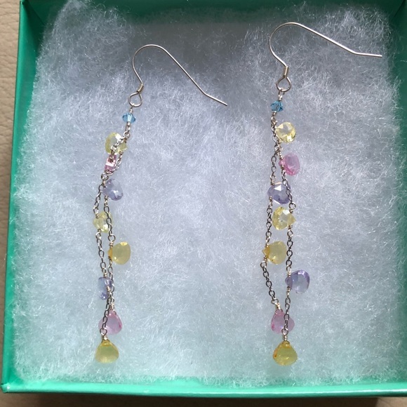 Amethyst, citrine, pink tourmaline,peridot earring - Picture 3 of 8